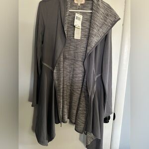 New Max Studio Charcoal Hooded Cardigan size S